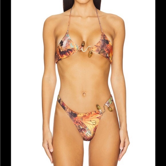 Tropical Print micro Bikini Set - Picture 1 of 5